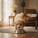 Ideal para la raza: cachorro comiendo