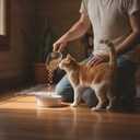 Servir la porción diaria en el comedero