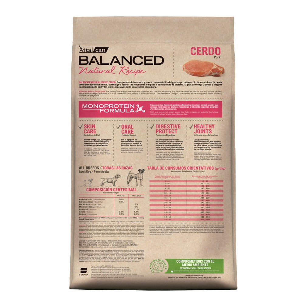 Balanced Perro Nat Recipe Cerdo X 3 – foto 2