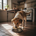 Perro adulto comiendo su alimento