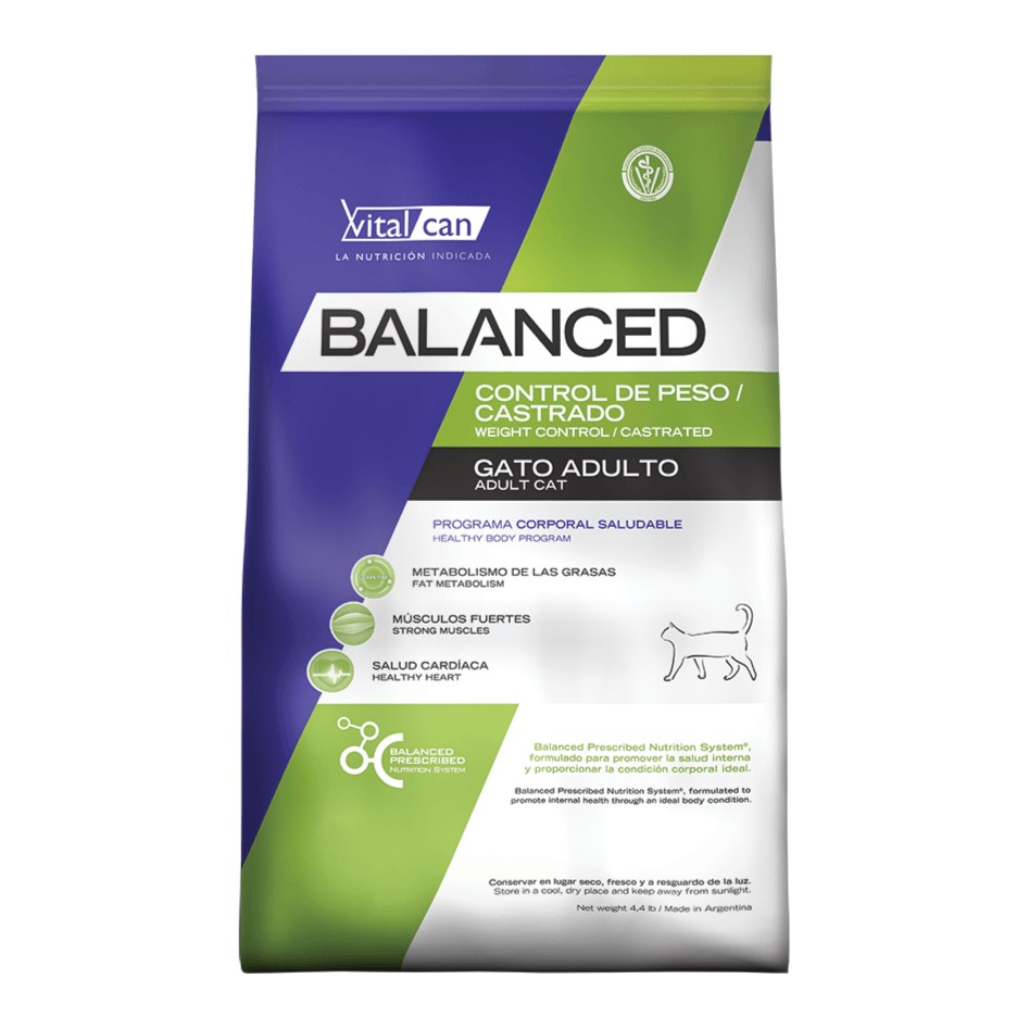 [VIT006] Balanced Gato Control Peso/Castrado. All Ages X 2Kg