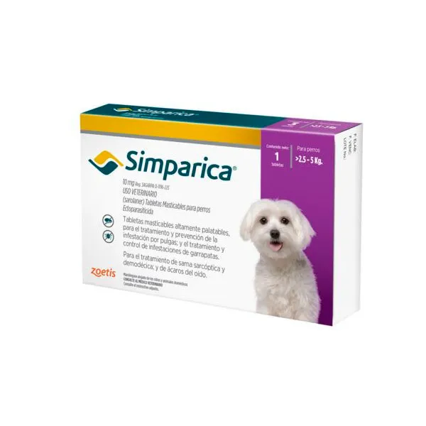 [MED368] Simparica 10Mg / 2,5 a 5Kg