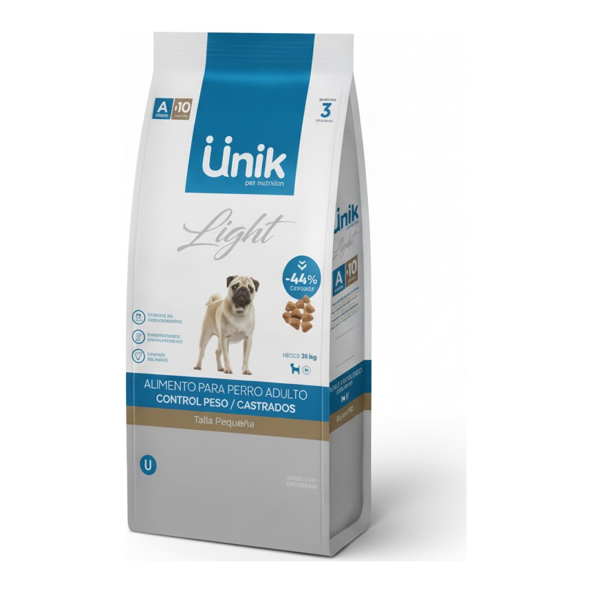 [UNIK036] Unik Perro Adulto Talla Pequeña Control Peso/Castrado X 3+1Kg